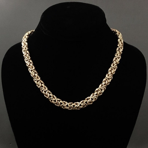 Vermeil over sterling silver byzanite chain - Picture 3 of 8